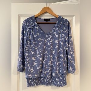 Fortune + Ivy Sage Smock Waist Knit Top, size S